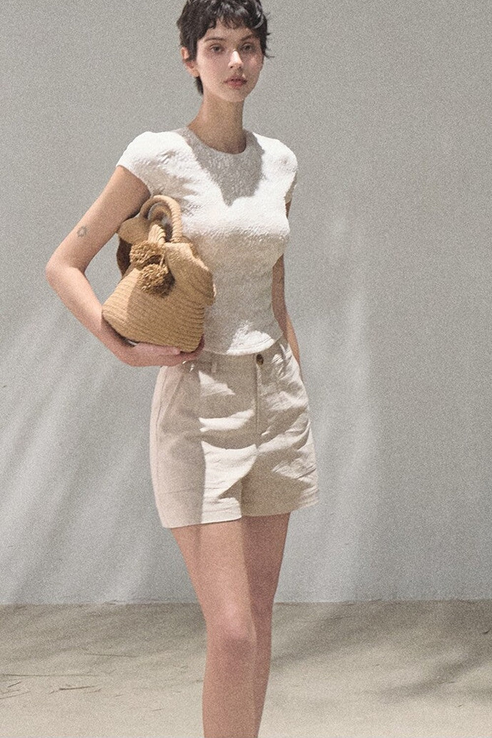 Lace Splice Short Sleeve Top