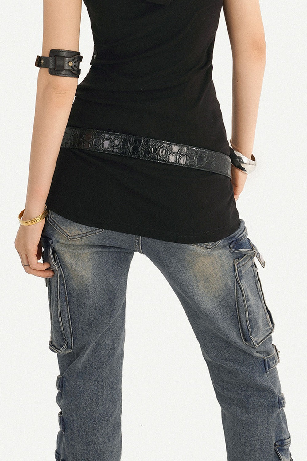 Punk Rivet Printed Hooded Dress