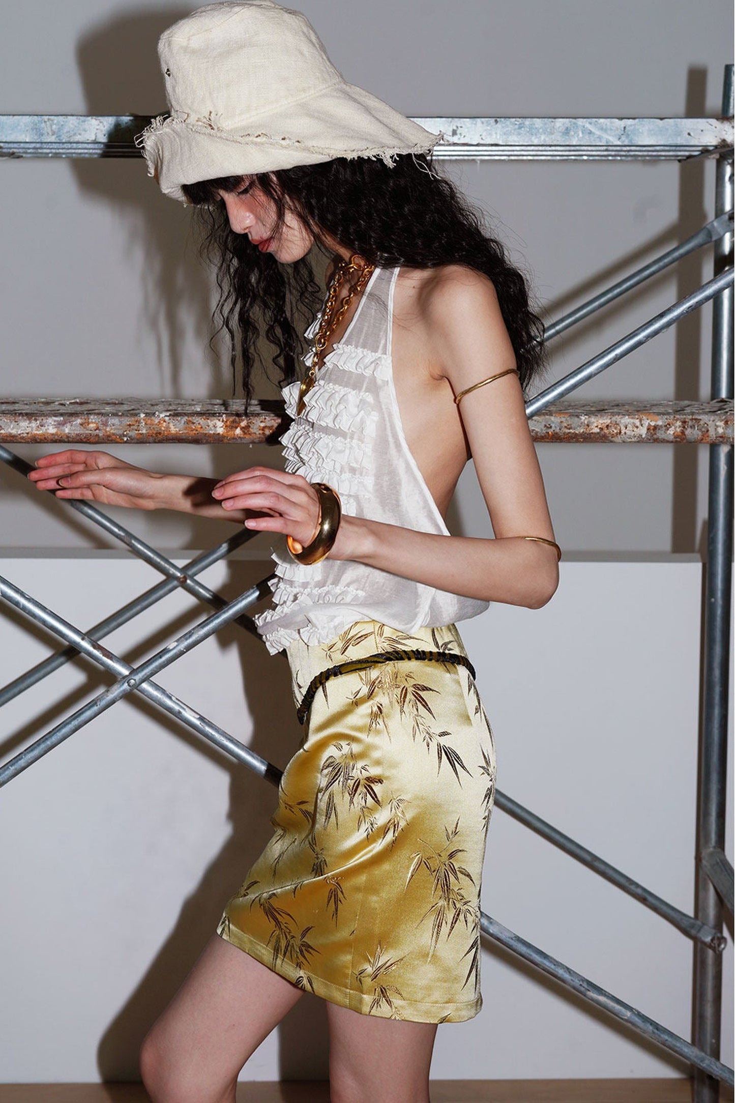 Bamboo Leaf Jacquard Skirt