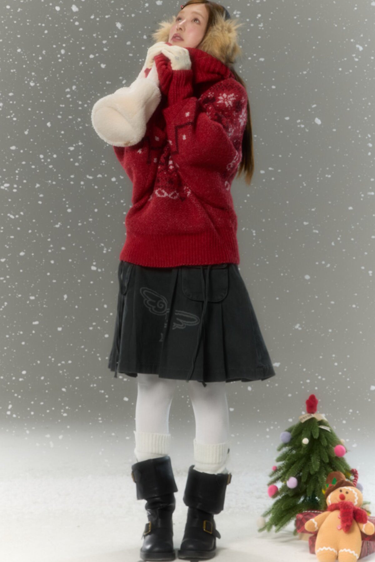 Fair Isle Large Collar Sweater