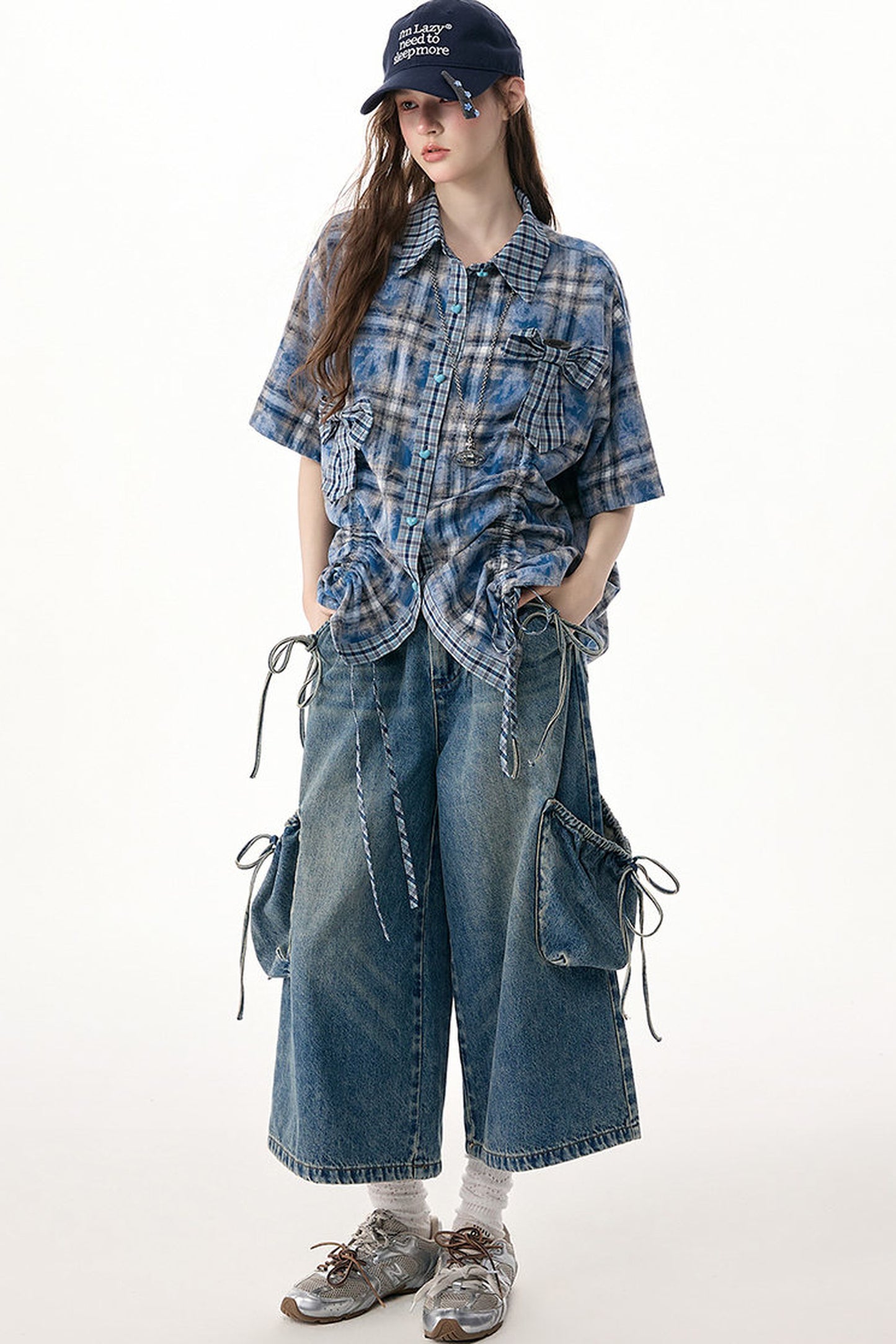 Cargo-Jeans mit weitem Bein