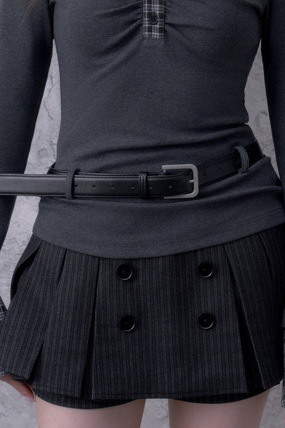 Collar Matte Silver Belt Top