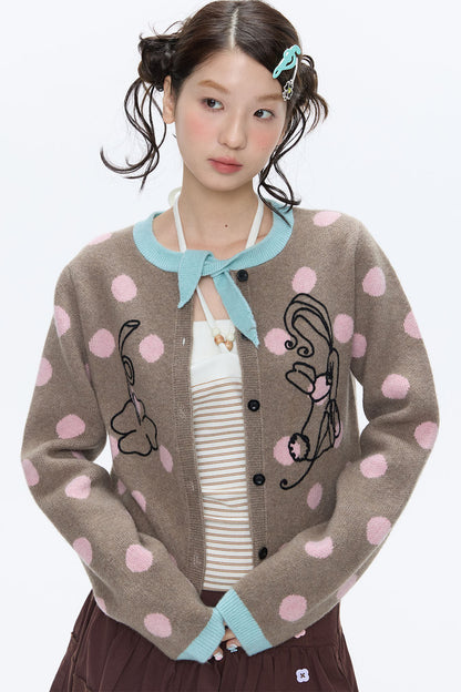 Mint Green Polka Dot Cardigan