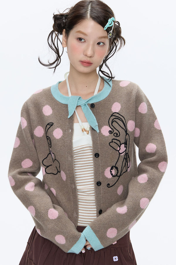 Mint Green Polka Dot Cardigan