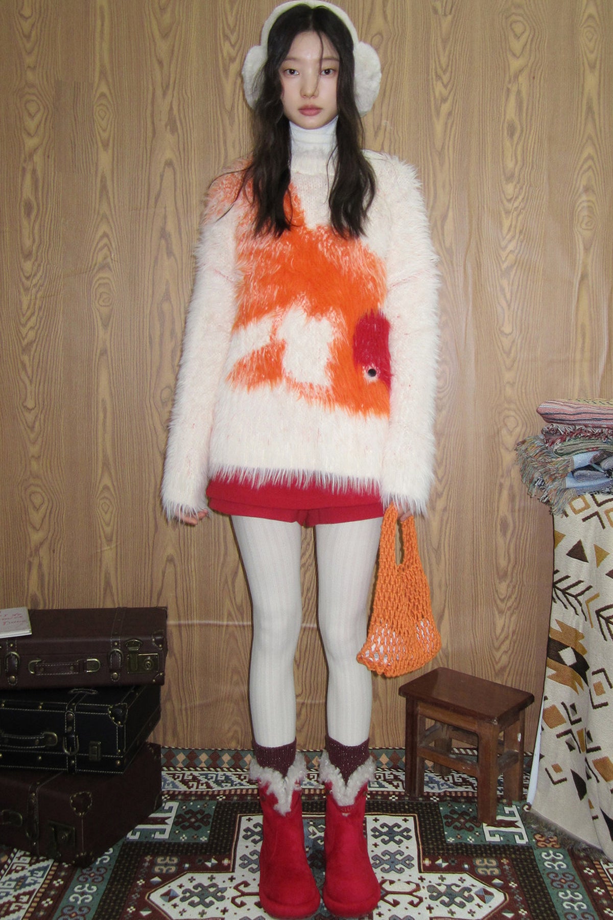 Red Berry A-Line Layered-Look Skirt