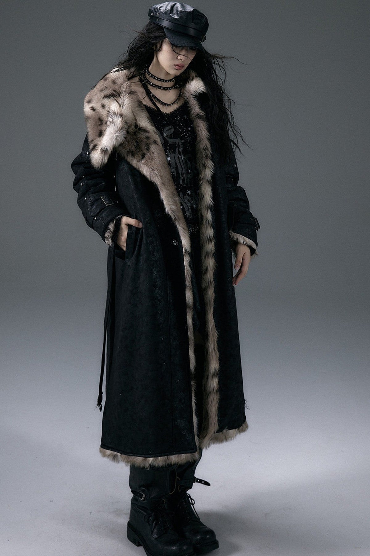 Reversible Suede Leopard Fur Coat