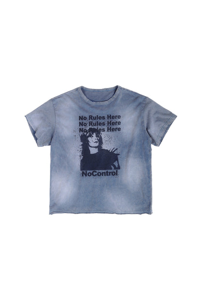 T-shirt vintage effetto consumato con stampa