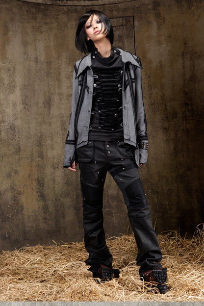 Two-Way Raw Edge Outerwear Shirt