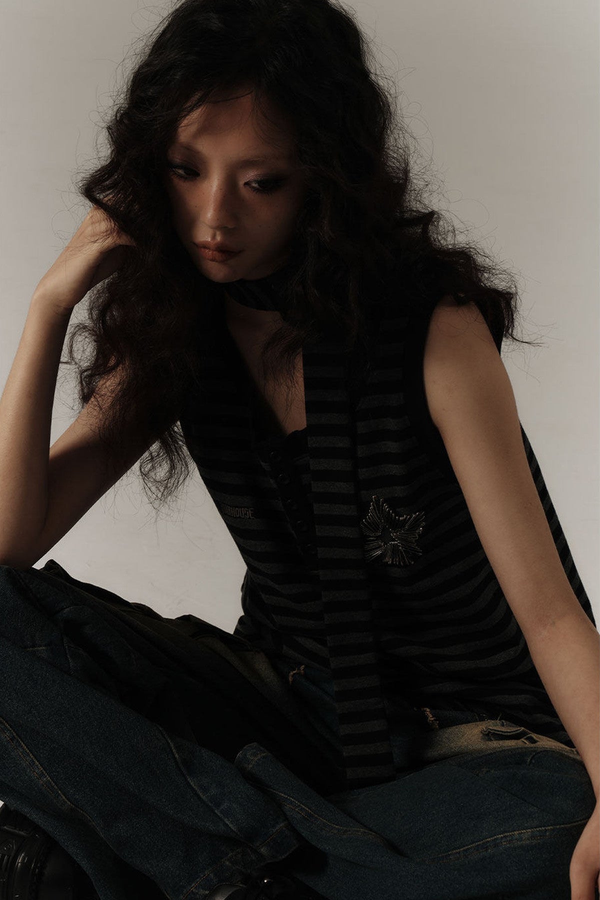 Striped Long-Sleeved T-Shirt Set-Up