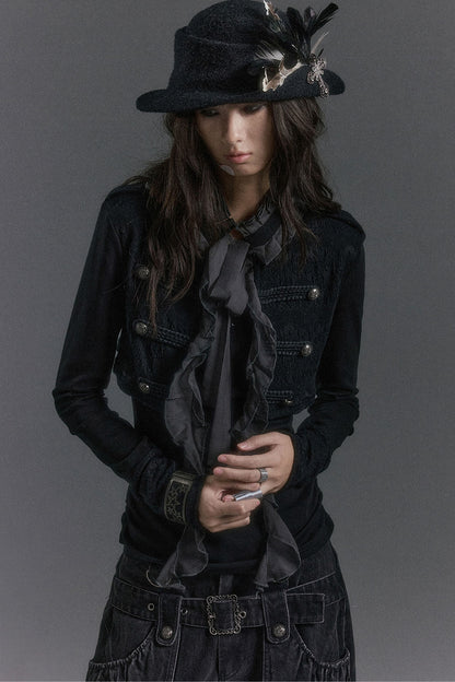 Napoleon Chiffon Patchwork Layered-Look Blouse