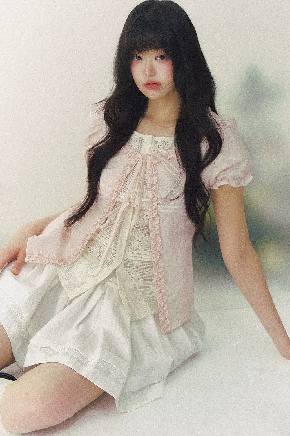 Lace Puff Sleeve Blouse
