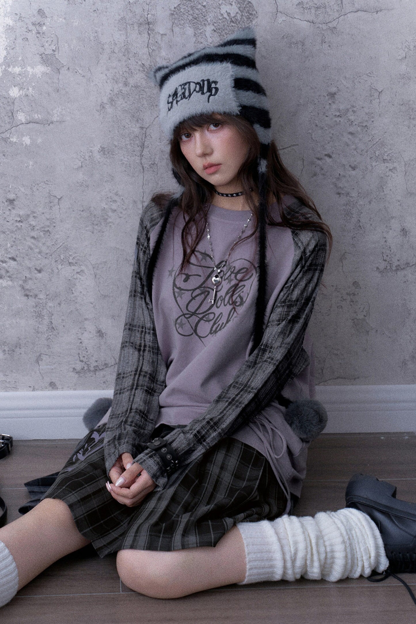 Graffiti Double Waist Pleated Skirt