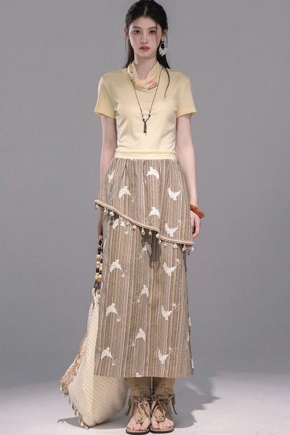 Matcha Green Ruffled Skirt