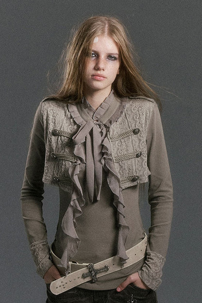 Napoleon Chiffon Patchwork Layered-Look Blouse
