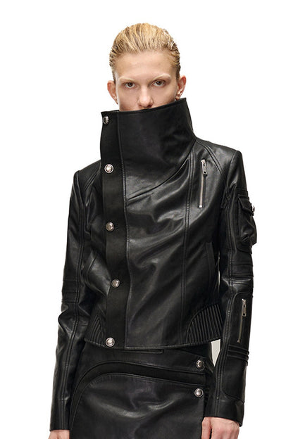 Shadow Catching Motorcycle PU Leather Jacket