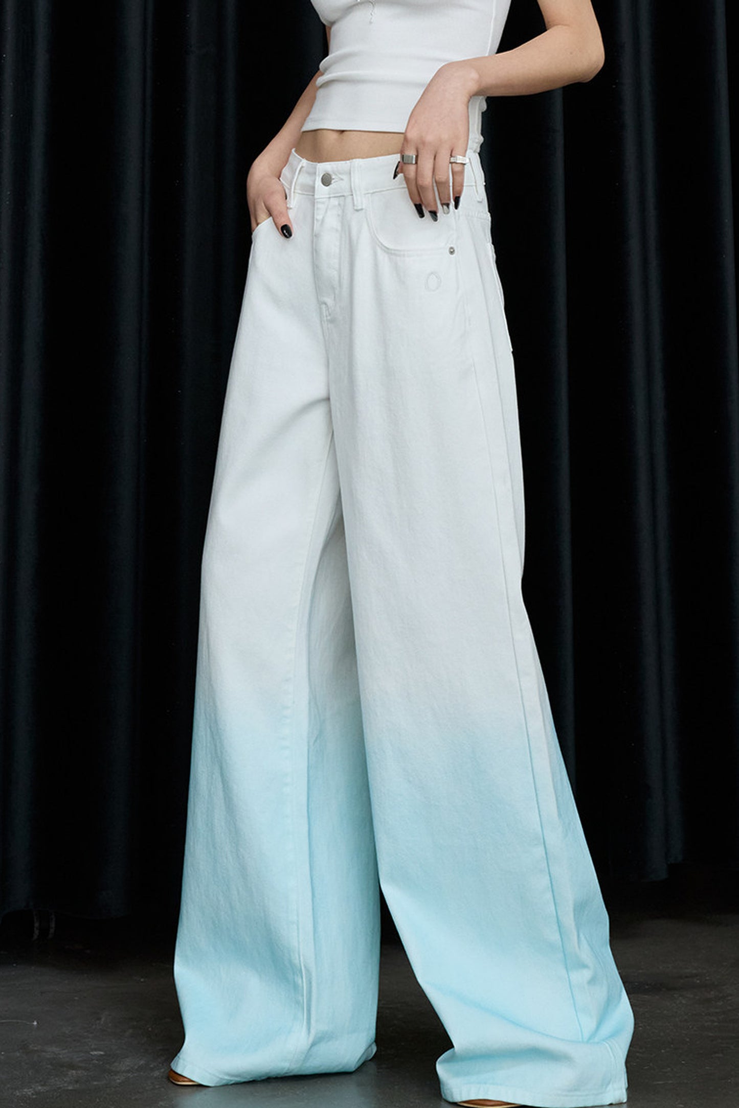 Gradient Wide-Leg Jeans