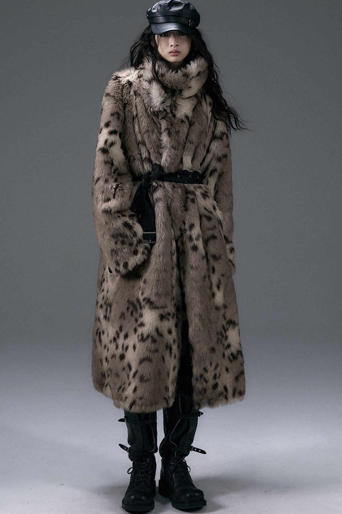 Reversible Suede Leopard Fur Coat