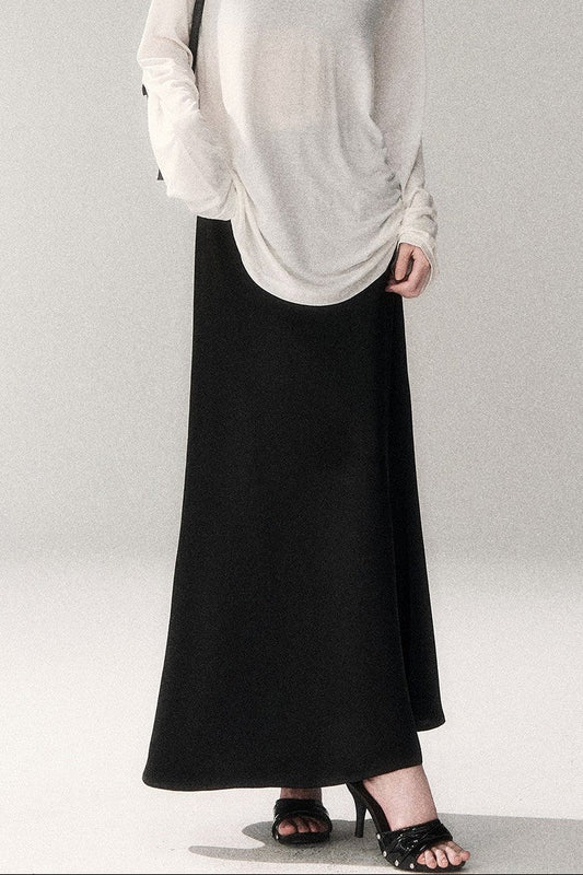 Acetate Satin A-Line Skirt
