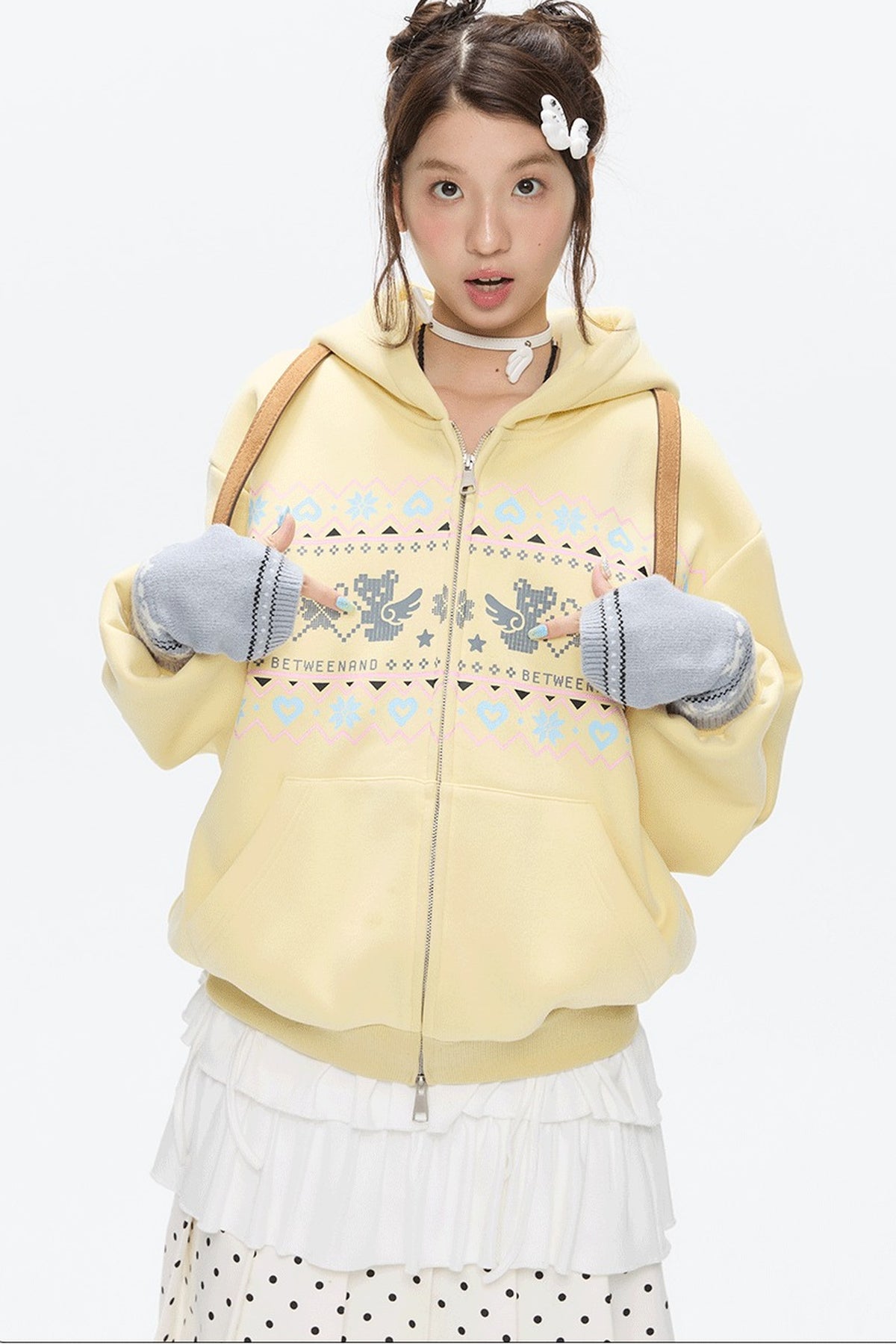 Yellow Bear Fair Isle Hoodie