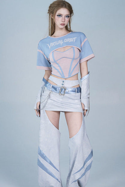 Detachable Cut-out Skirt and Leg Warmers Set-Up