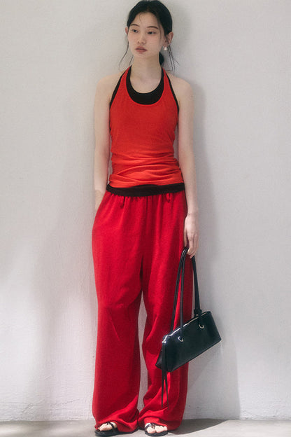 Linen Blend Air Wide-Leg Trousers