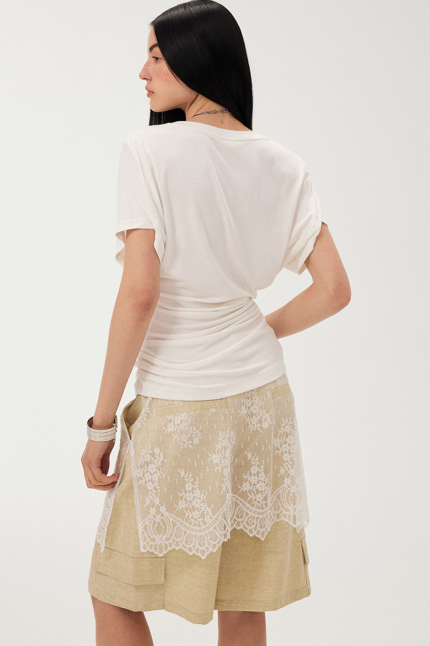 Diddimodau Ruched Waist Knit Blouse