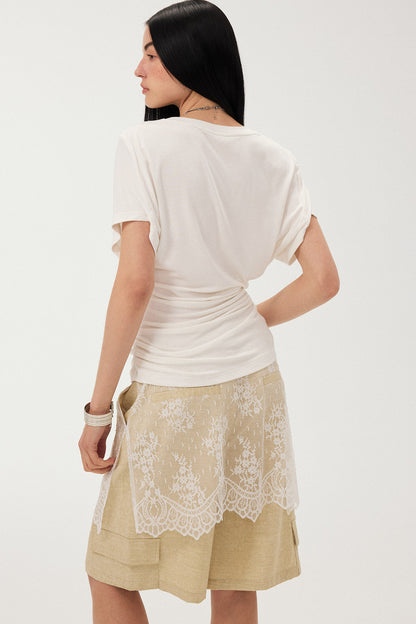 Diddimodau Ruched Waist Knit Blouse