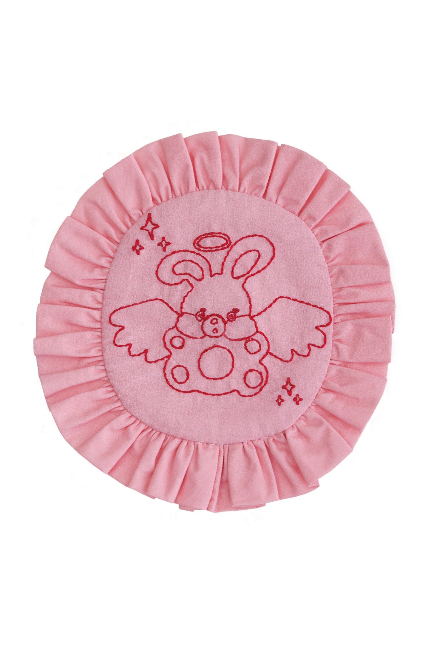 Pink Bunny Angel Embroidered Brooch