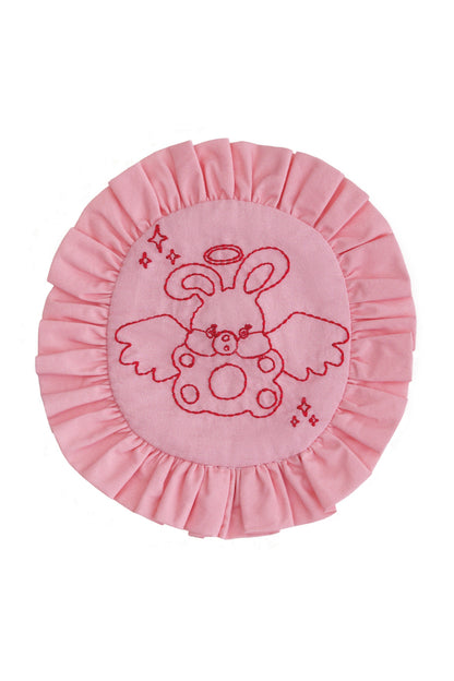 Pink Bunny Angel Embroidered Brooch
