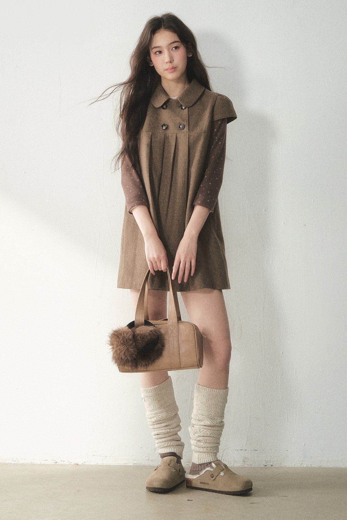 Chestnut Letterhead Merino Wool Dress