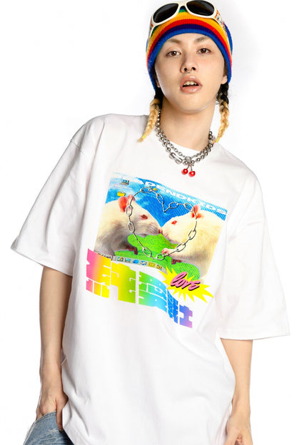Pure Love Warrior lockere Subkultur-Bluse