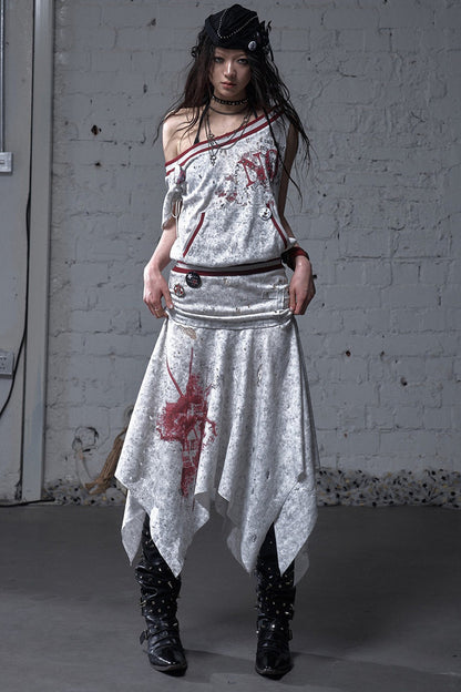 Distressed Punk Sleeveless Dress