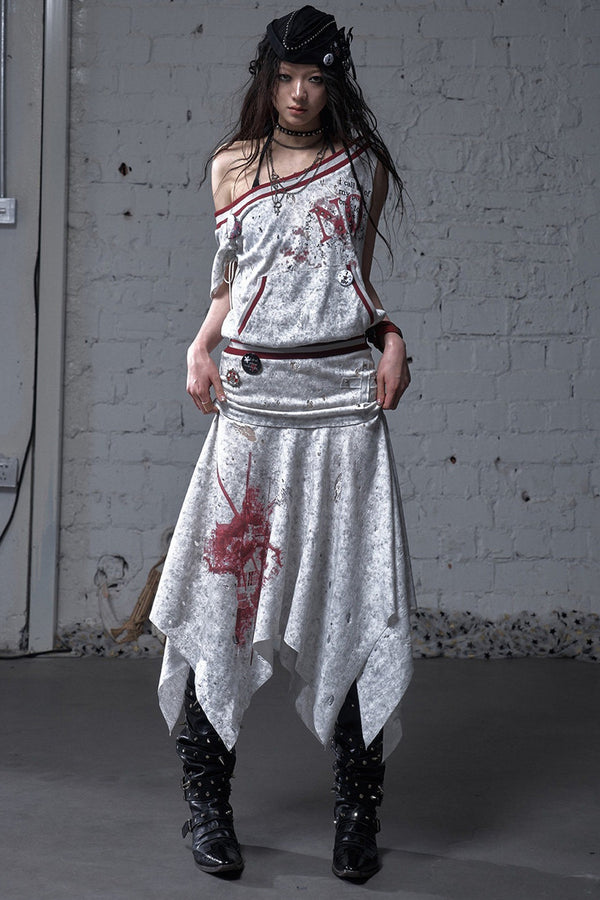 Distressed Punk Sleeveless Dress