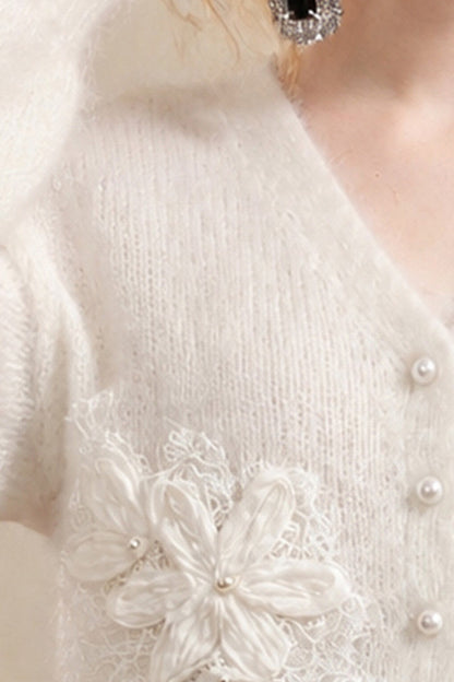 3D Floral Wool Knit Top