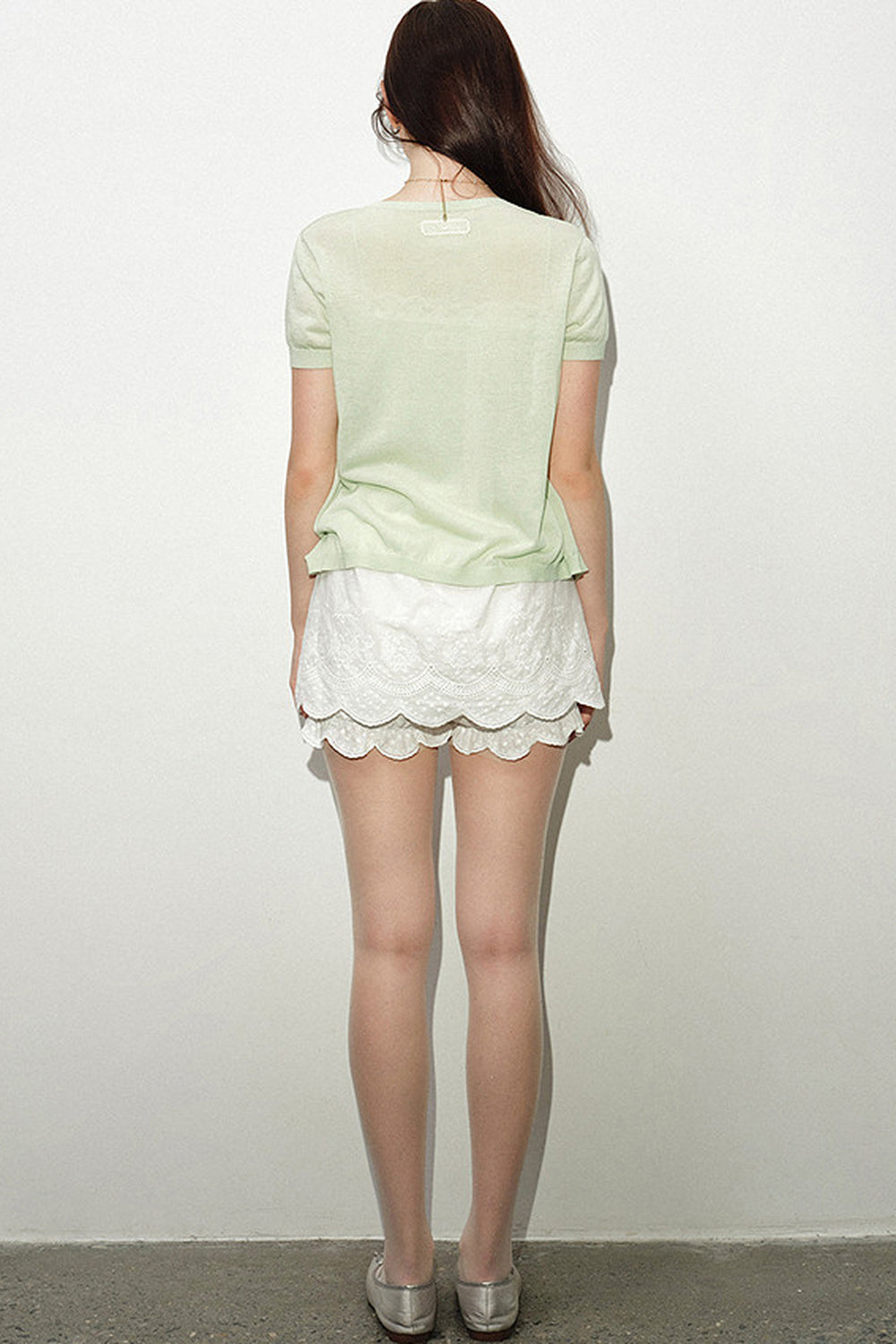 White Lace Trim Embroidered Skirt