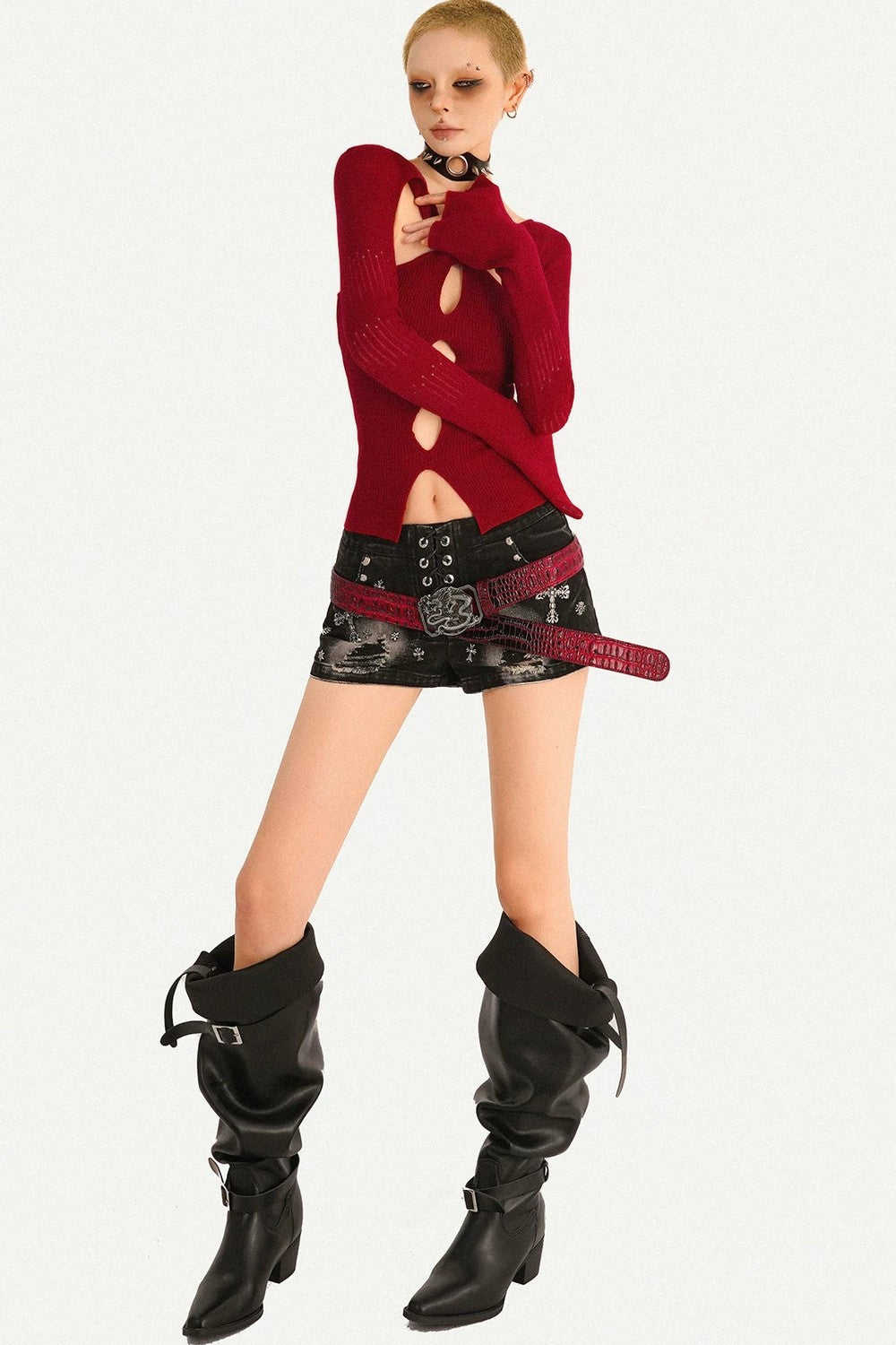 Twisted Hollow Knit Sweater