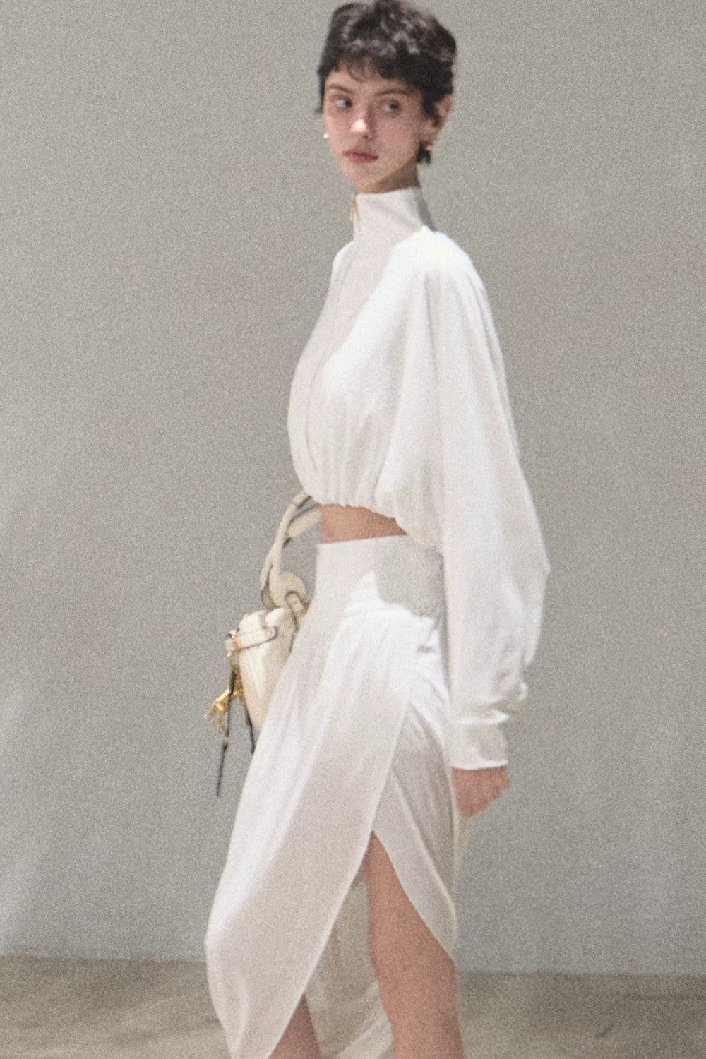 Cooling Batwing Sleeve Blouse and Skirt Set