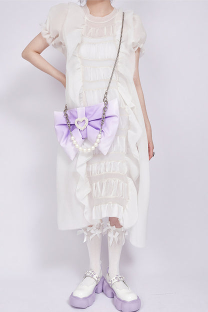 Gradient Bowknot Shoulder Bag