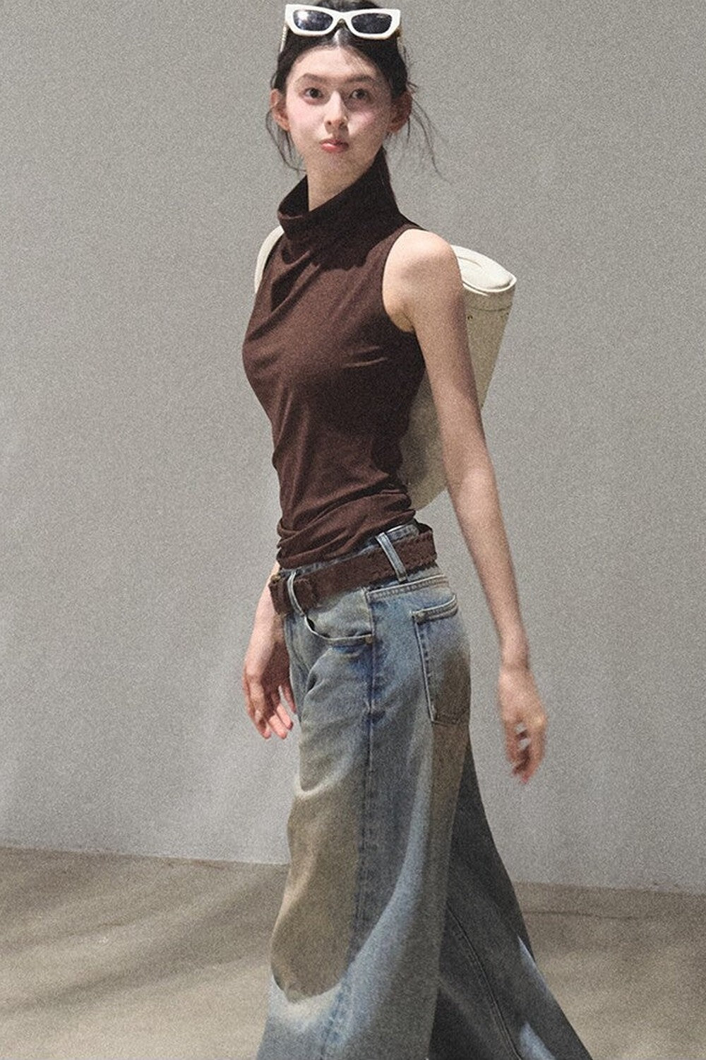 Vintage Hand-Painted Wide Leg Jeans Set