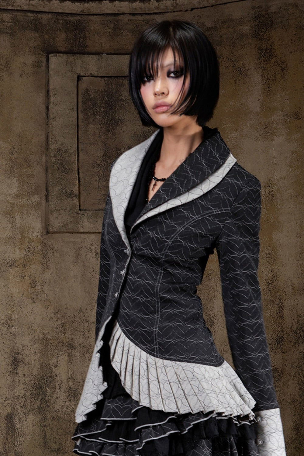 Asymmetrical Lapel Gothic Jacket