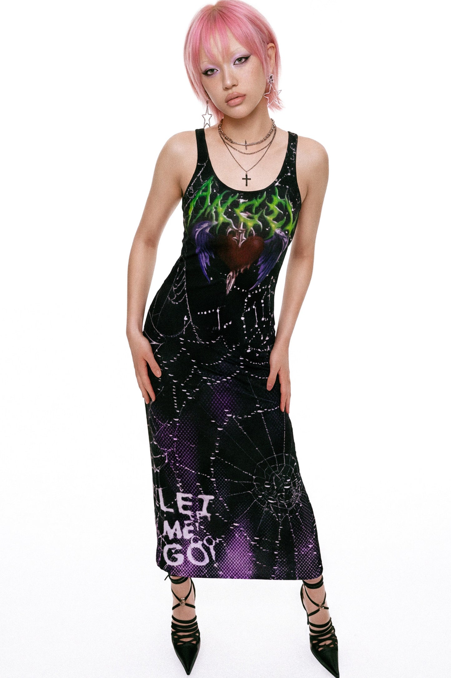 Gothic Slim-Fit Tank Dress