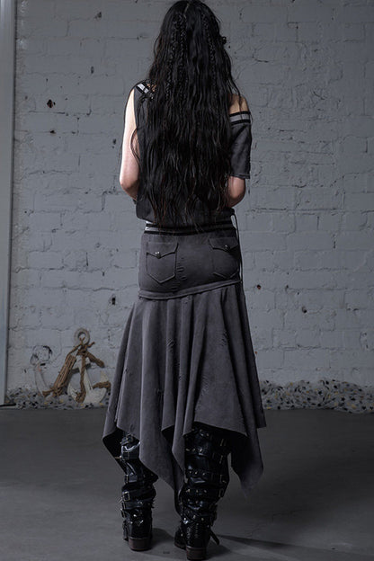Distressed Punk Sleeveless Dress
