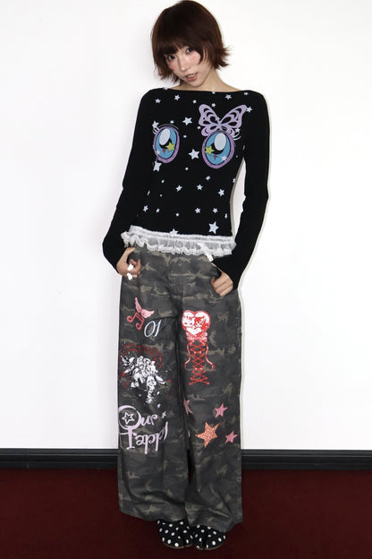 Comic Eye Long Sleeve Top