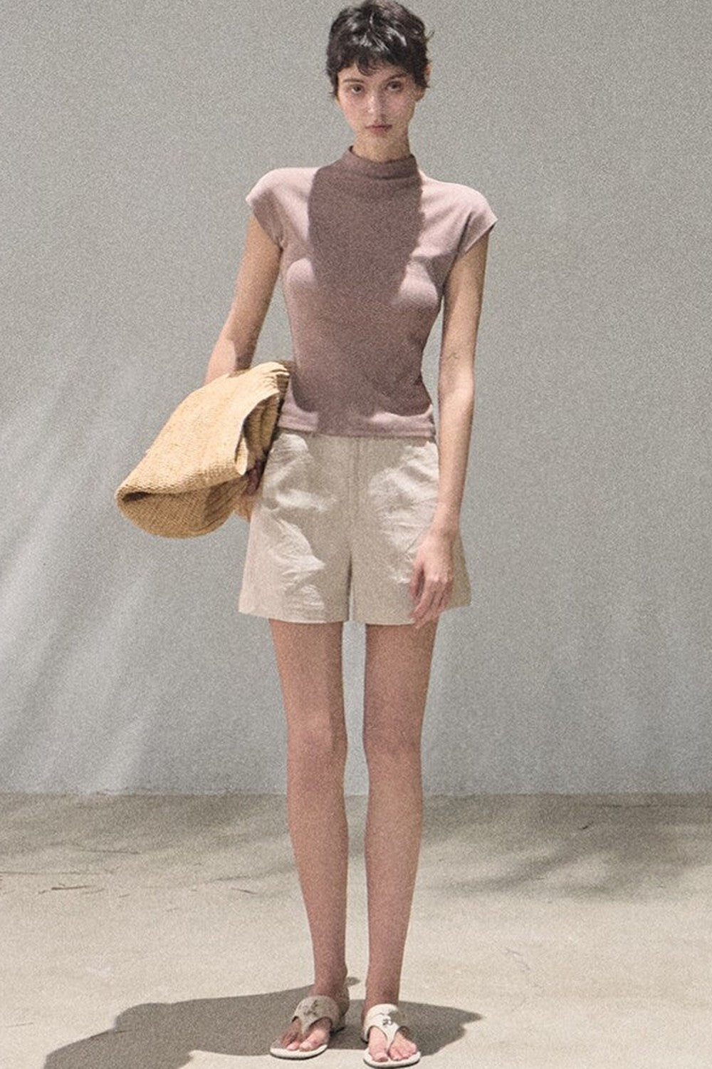 Ribbed Lyocell Short Sleeve Top