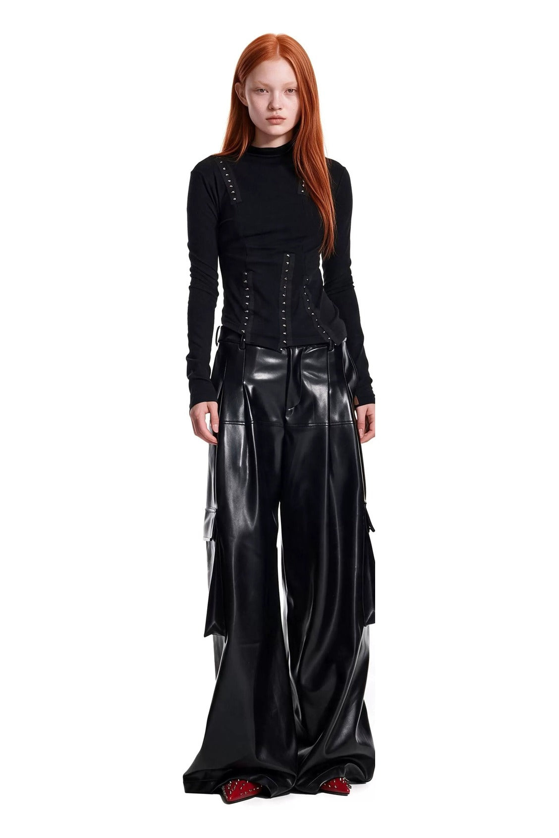 Asymmetrical Metal Hook Knit Top