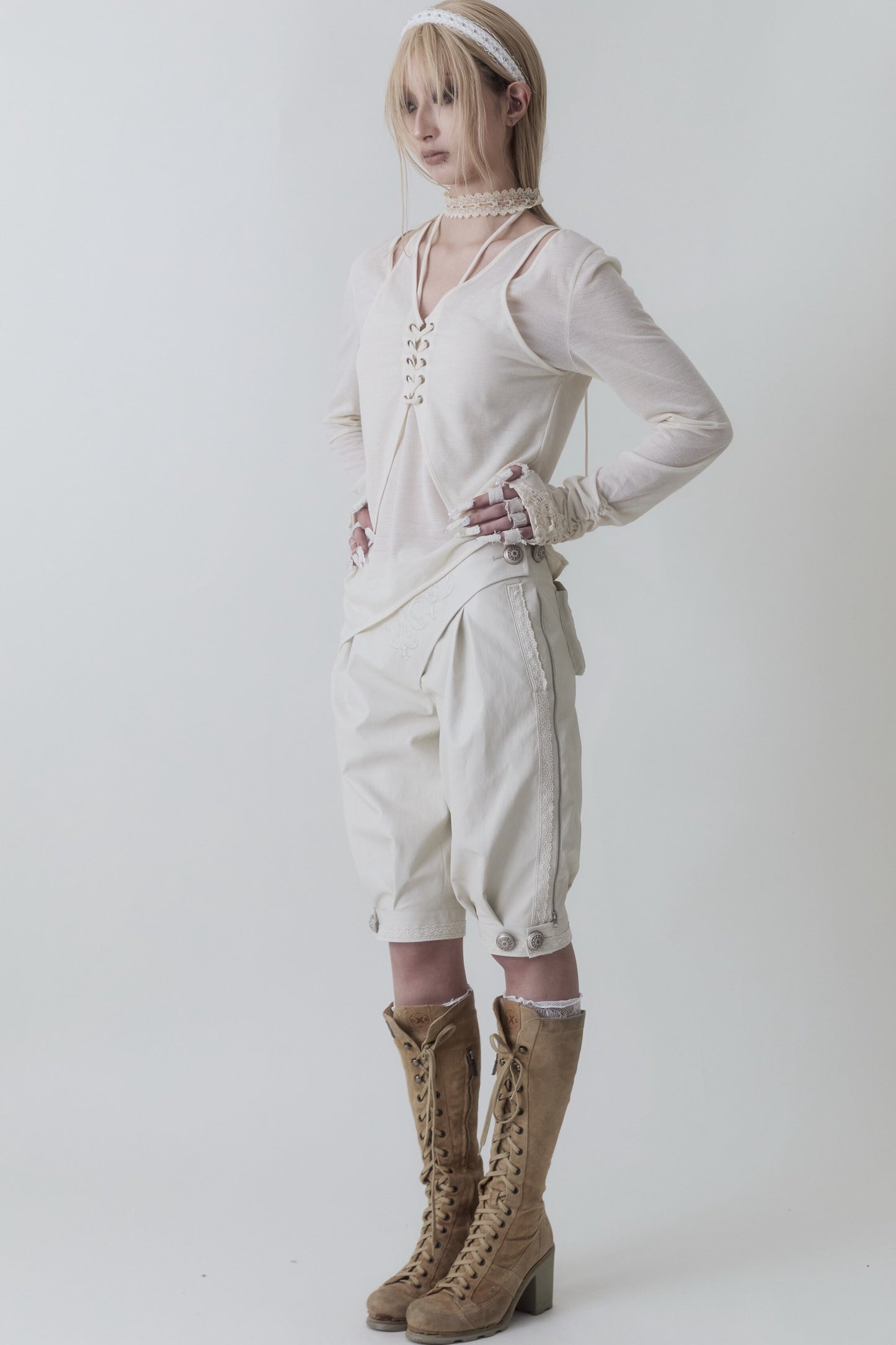 Medieval Embroidered Leather Riding Pants