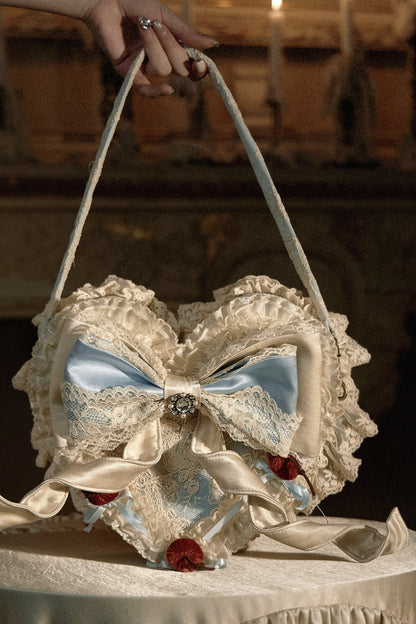 French Rococo Cherry Twin Heart Cake Handbag