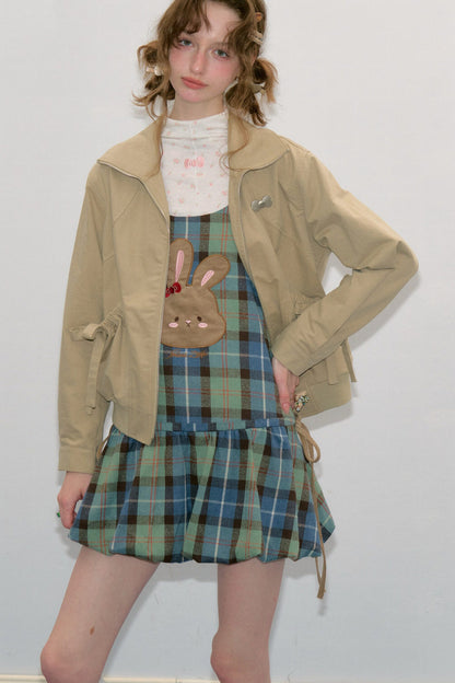 Khaki Lapel Work Jacket