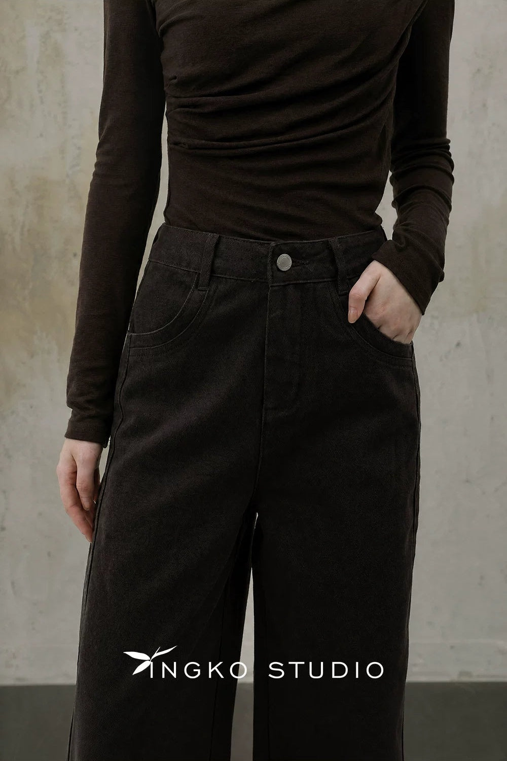 Chestnut Brown Straight Pants