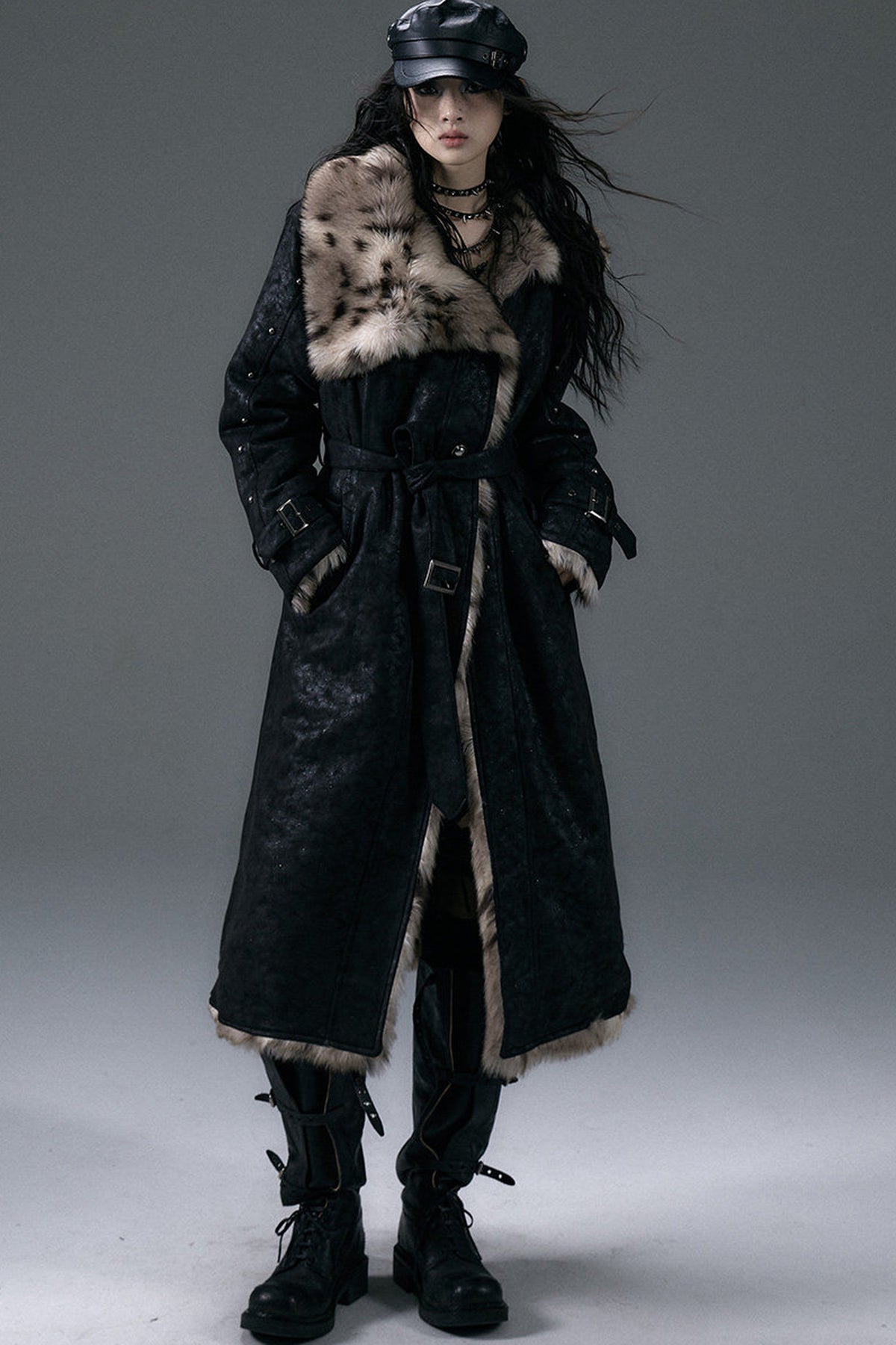 Reversible Suede Leopard Fur Coat